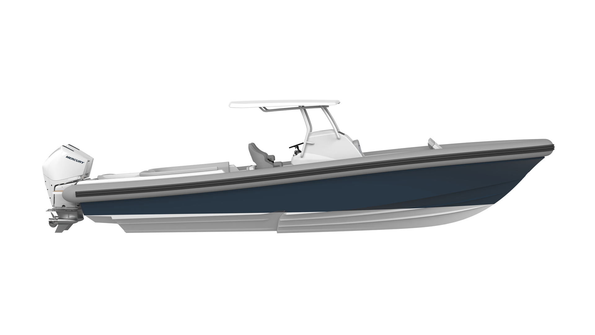 Ocean-1-Rogue-330-luxury-yacht-tender-Mercury-300-outboards-side-profile